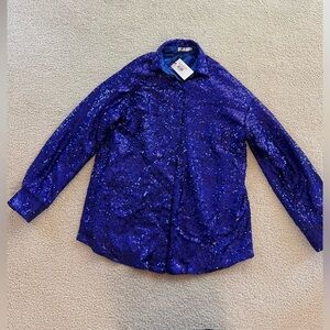 SLA the Label Sequin Shirt Dress